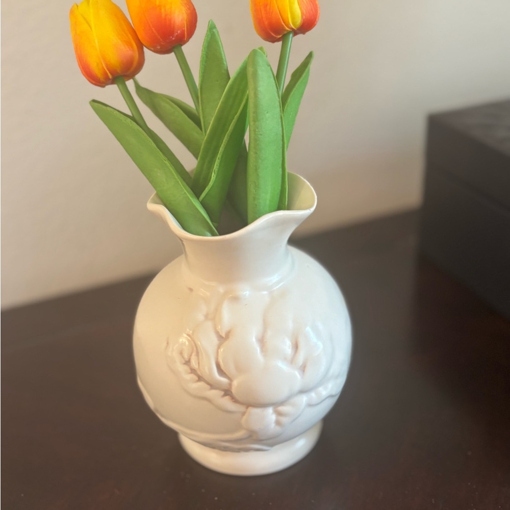 White Vase with Elegant Accents